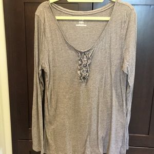 Old Navy XL Tall Gray Long Sleeve T-shirt